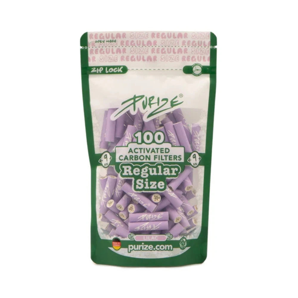 PURIZE Aktivkohlefilter Regular Size 9mm - verschiedene Farben (100 Stück) PURIZE